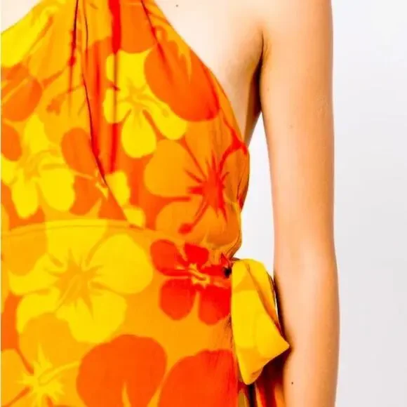 NWT Faithfull the Brand Odette Surfs Up  Halter floral print mini dress Size 2 - Picture 3 of 7